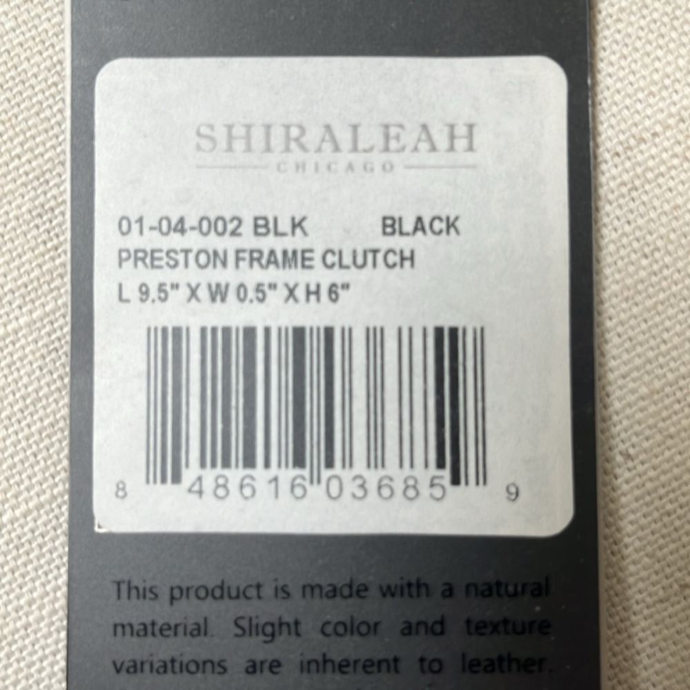 Shiraleah Black Leather Clutch Handbag New with Tags - Picture 5 of 6